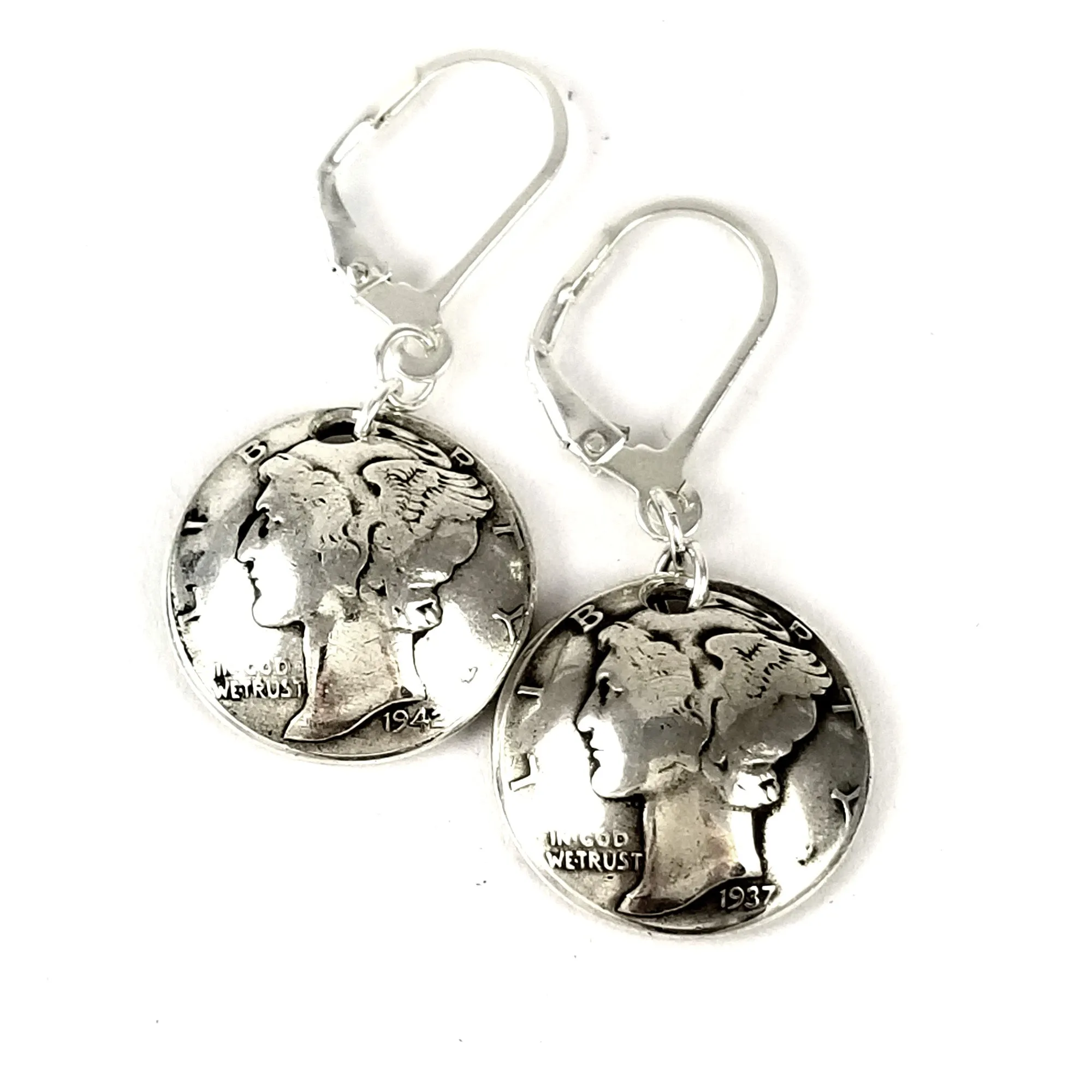 Mercury Dime Drop Earrings