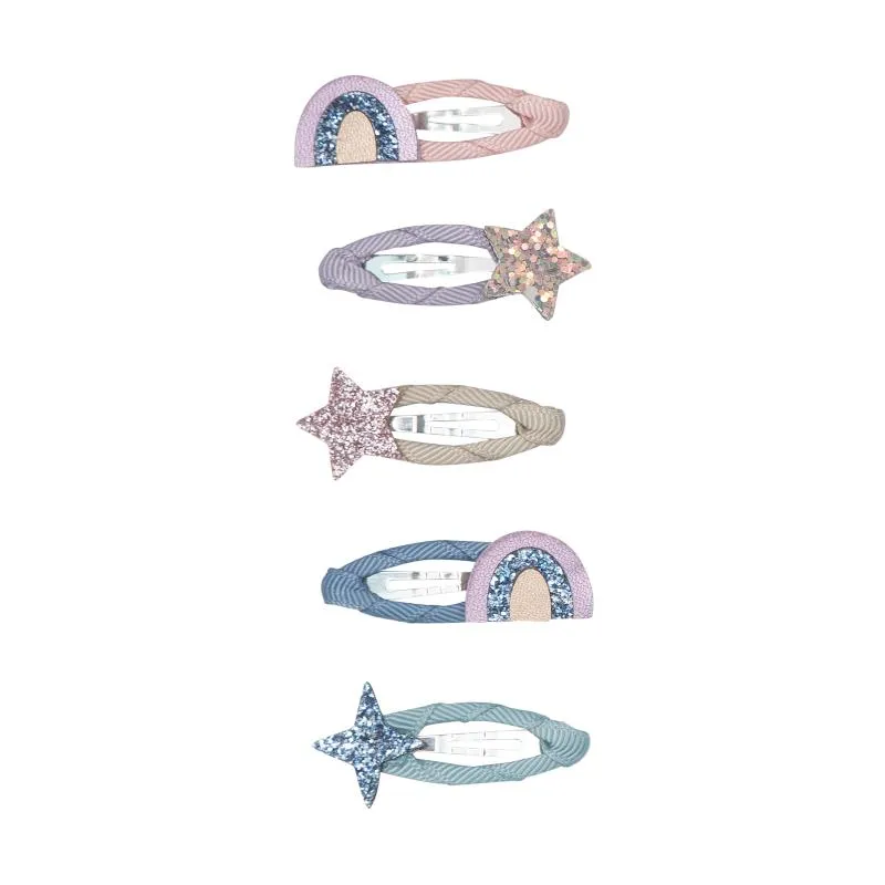 Mini Hair Clips - Rainbows Stars