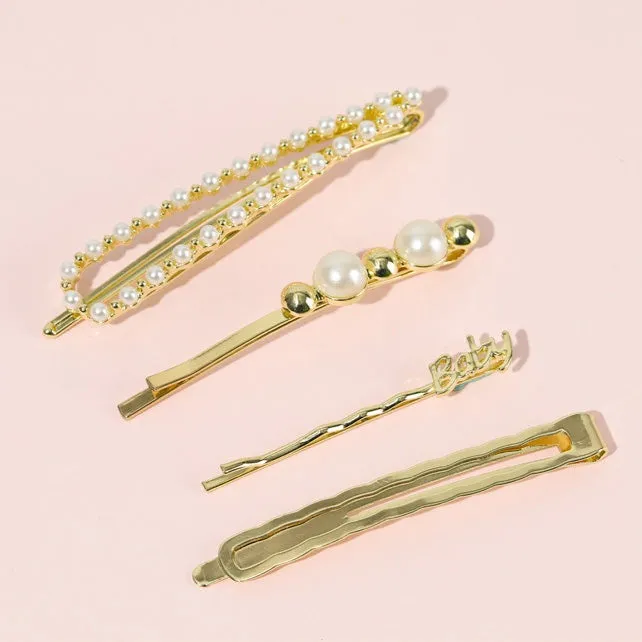 MINISO Delicacy Combo Fashion Hair Clip 4pcs (Random Color)