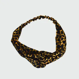 Mosaic Print Black and Gold Twist Knot Headband