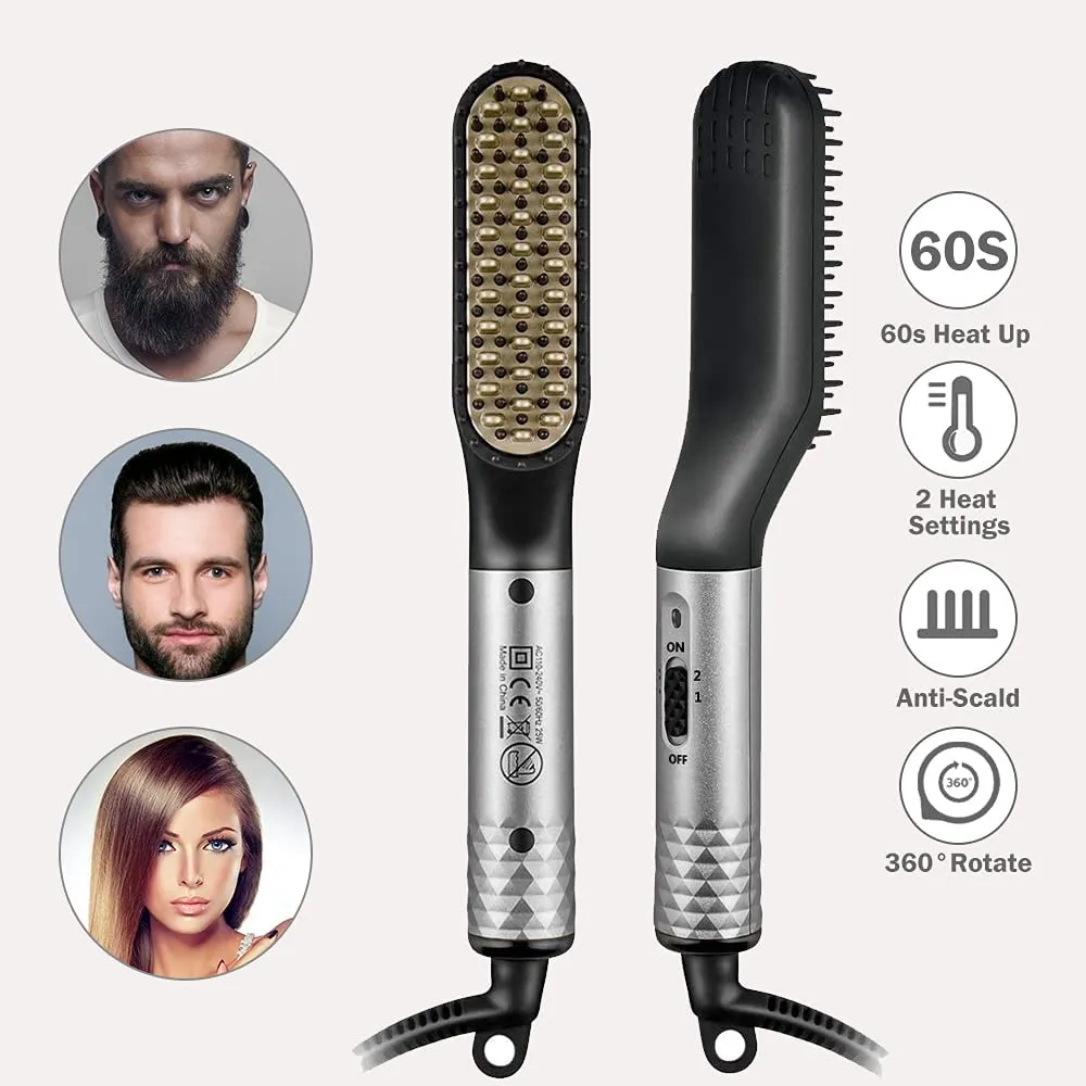 NUAER Multifunctional Electric Hair Comb, Brush and Straightener