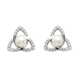 Pearl Trinity Stud Earring