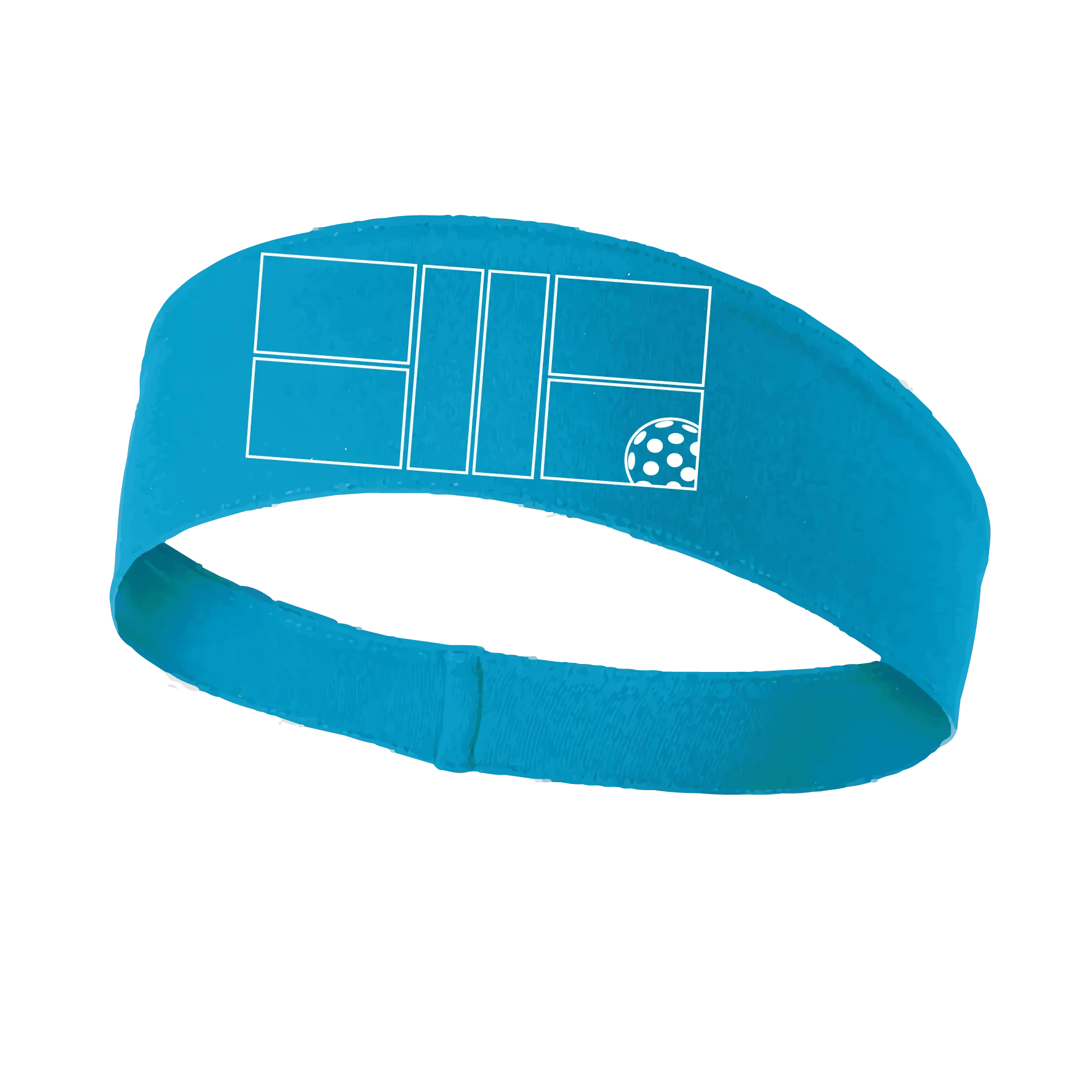 Pickleball Court (White) | Pickleball Headband | 100% Polyester