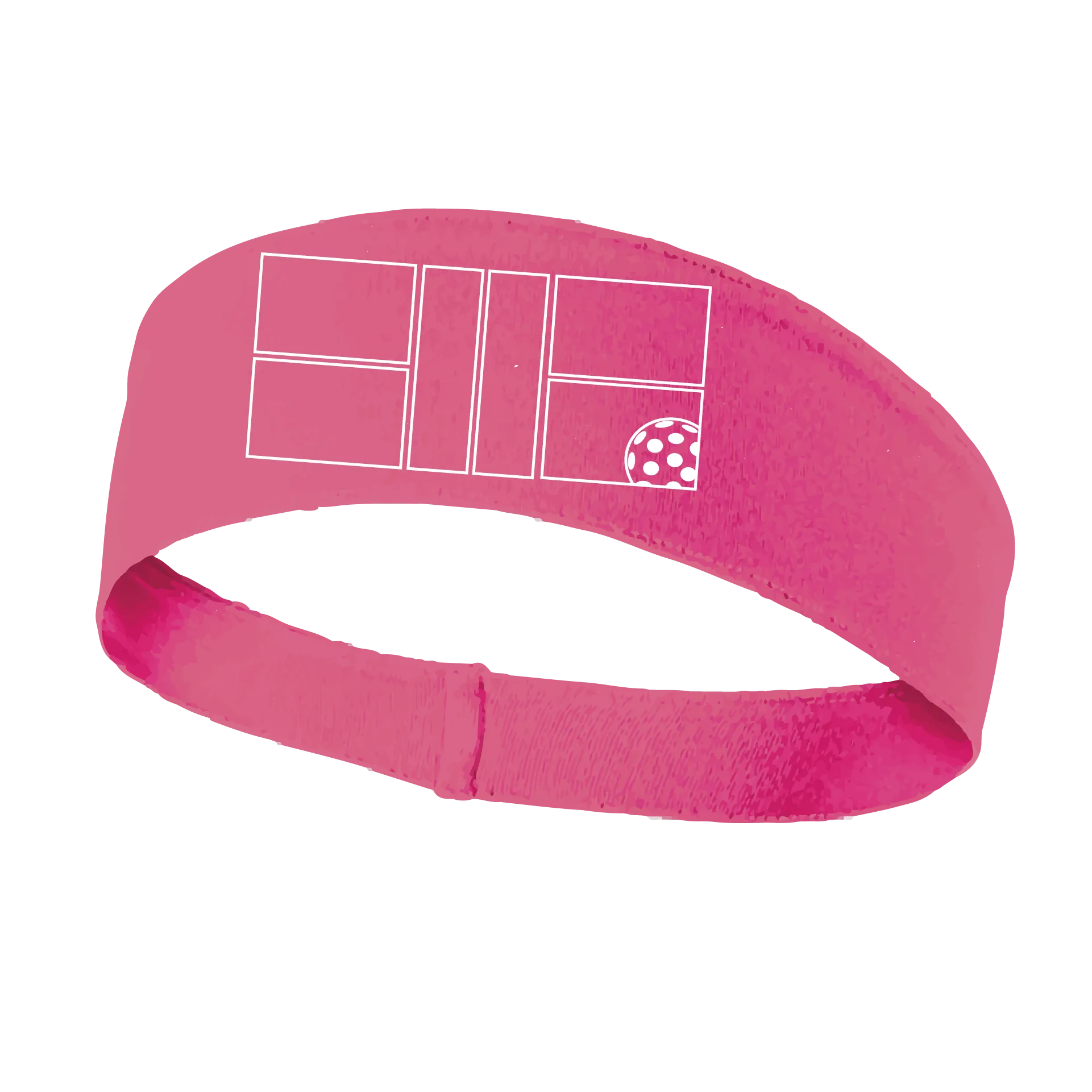 Pickleball Court (White) | Pickleball Headband | 100% Polyester