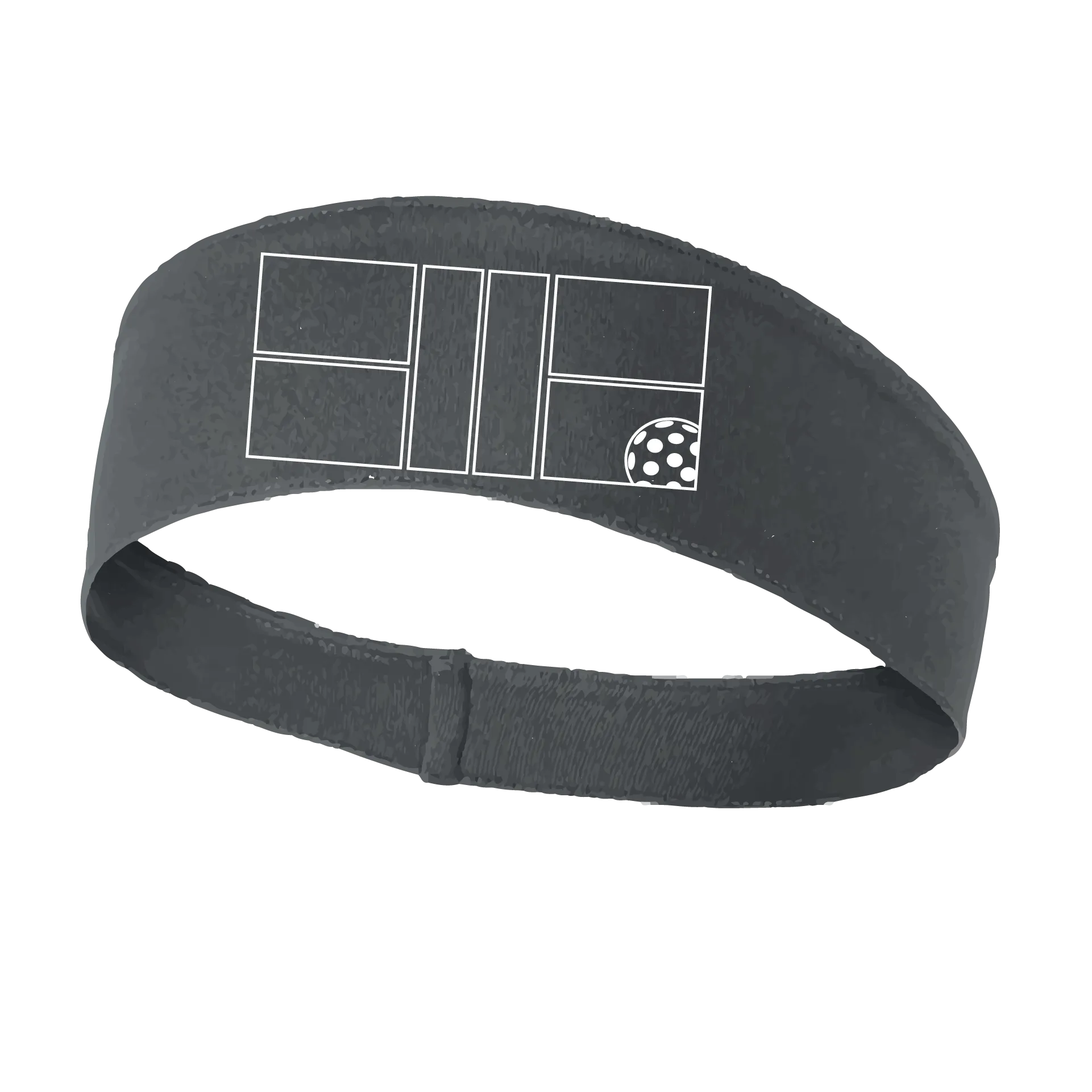 Pickleball Court (White) | Pickleball Headband | 100% Polyester