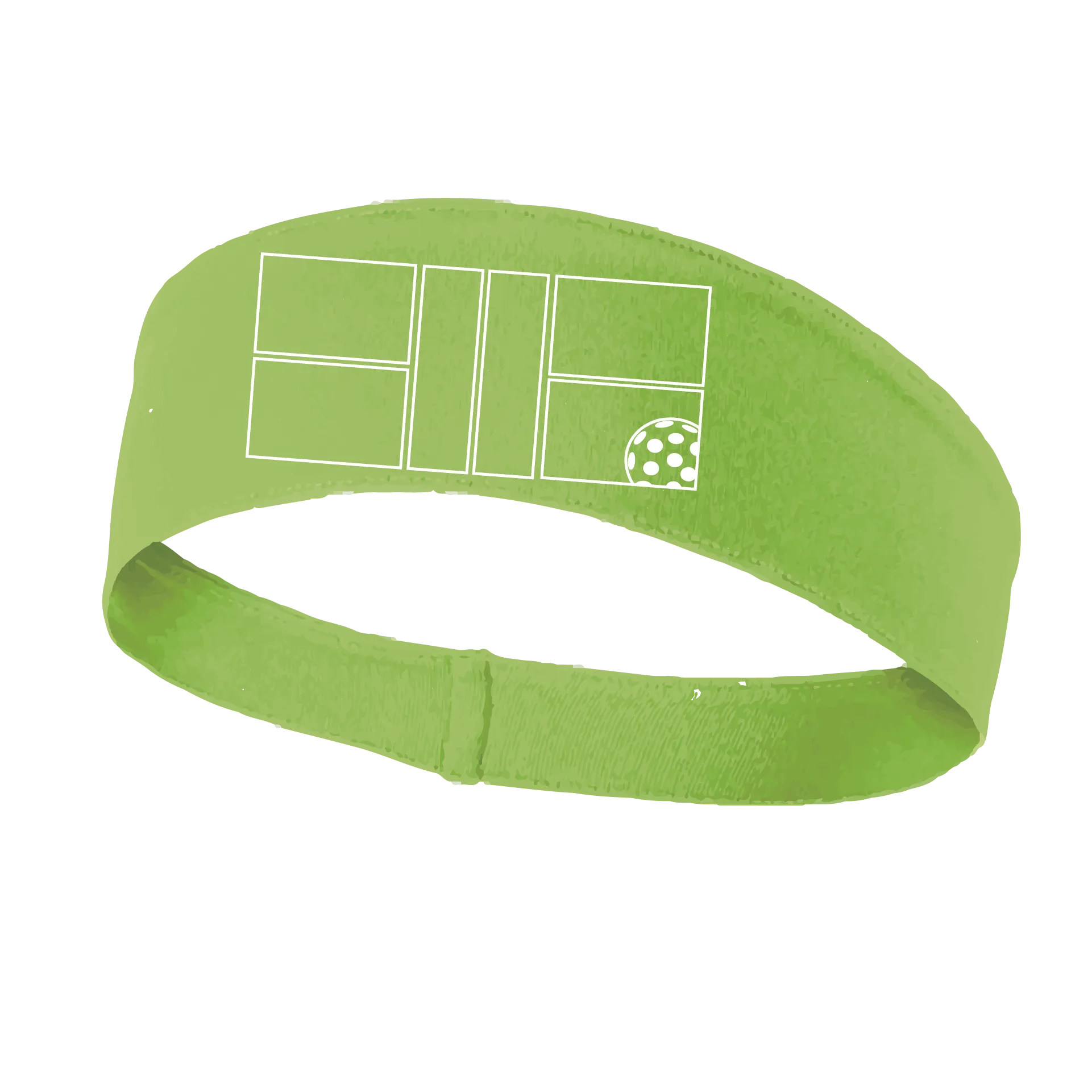 Pickleball Court (White) | Pickleball Headband | 100% Polyester