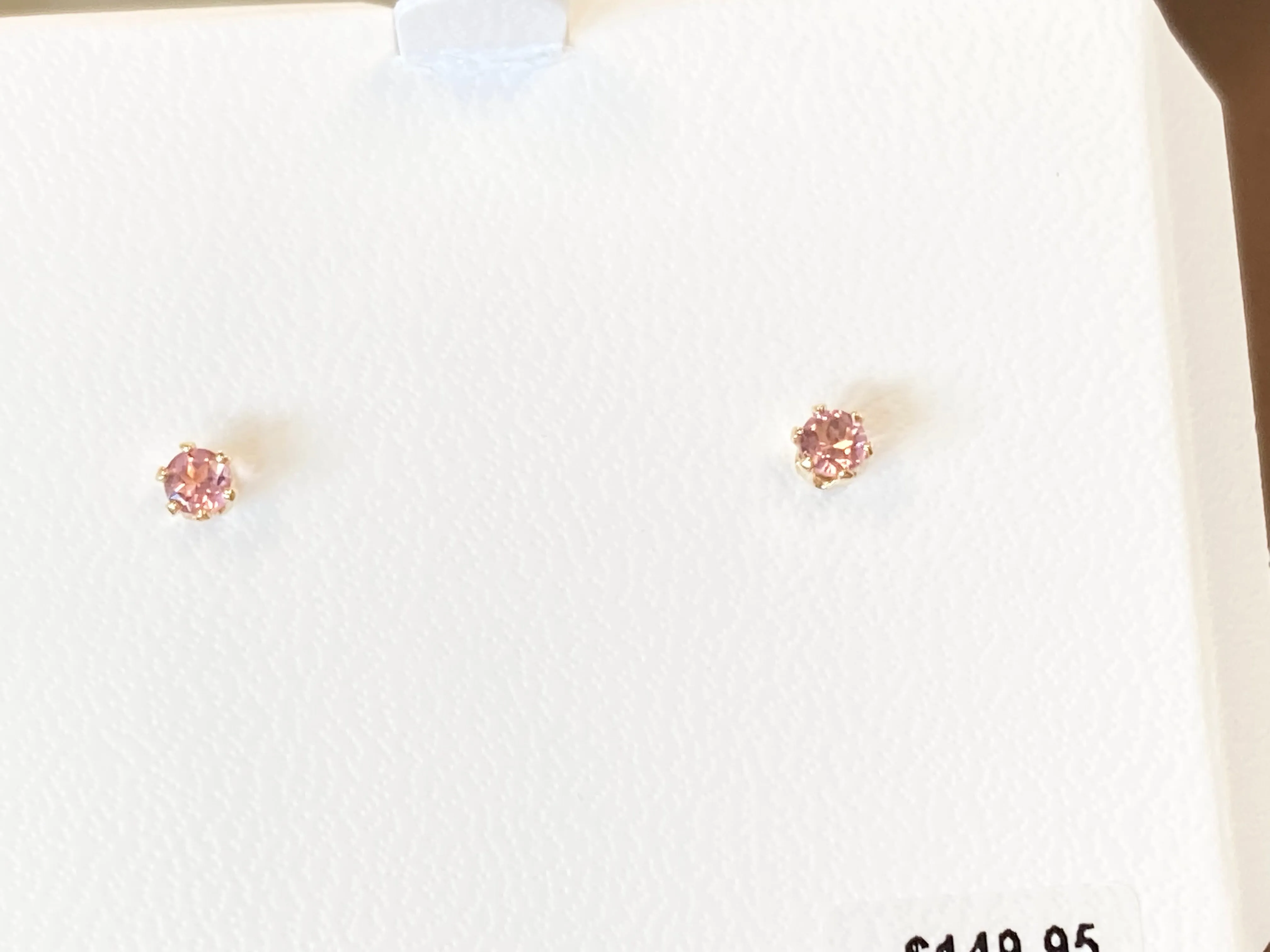 Pink Tourmaline Gold Earrings