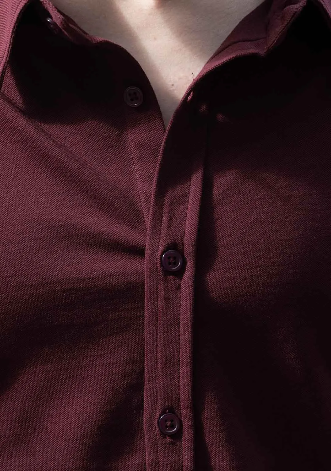 Piqué Shirt in Merlot