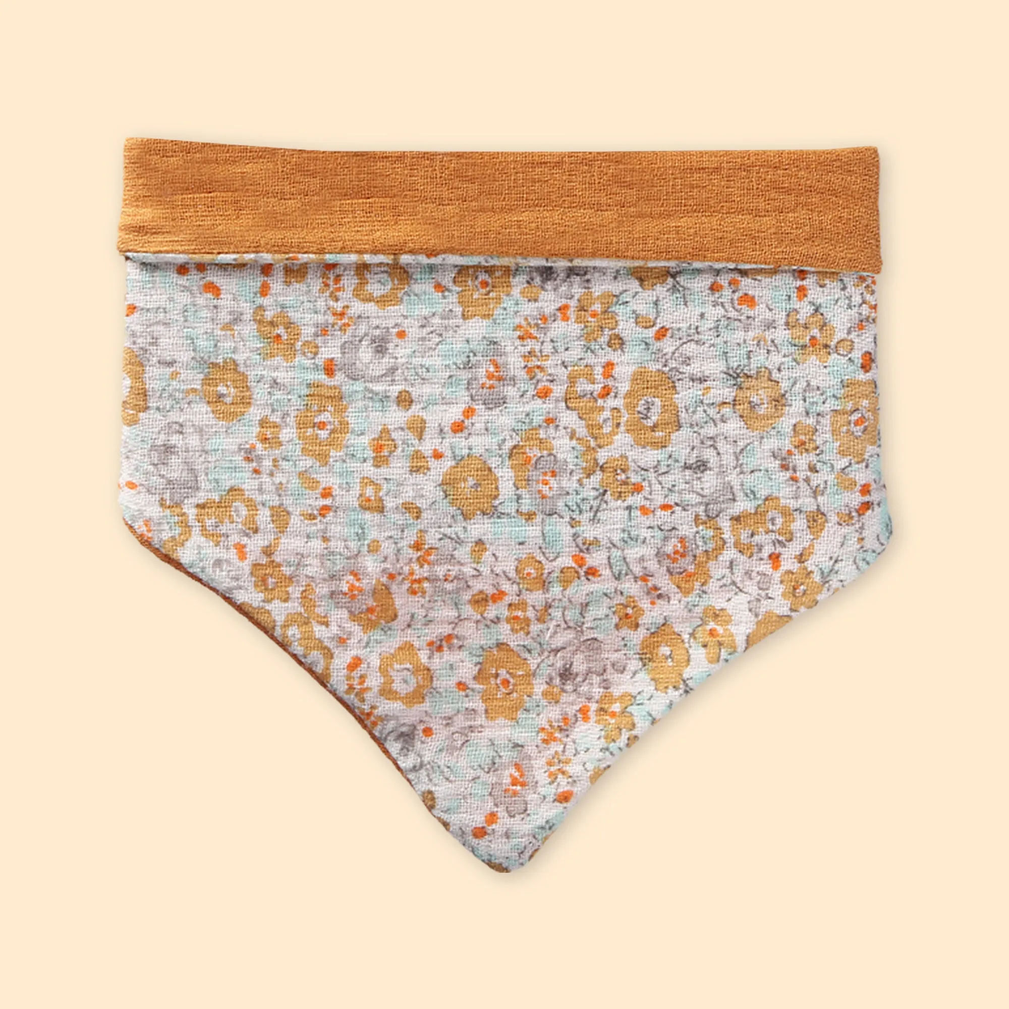 Polka Tots Floral Bow Headbands with Bib Set - Orange