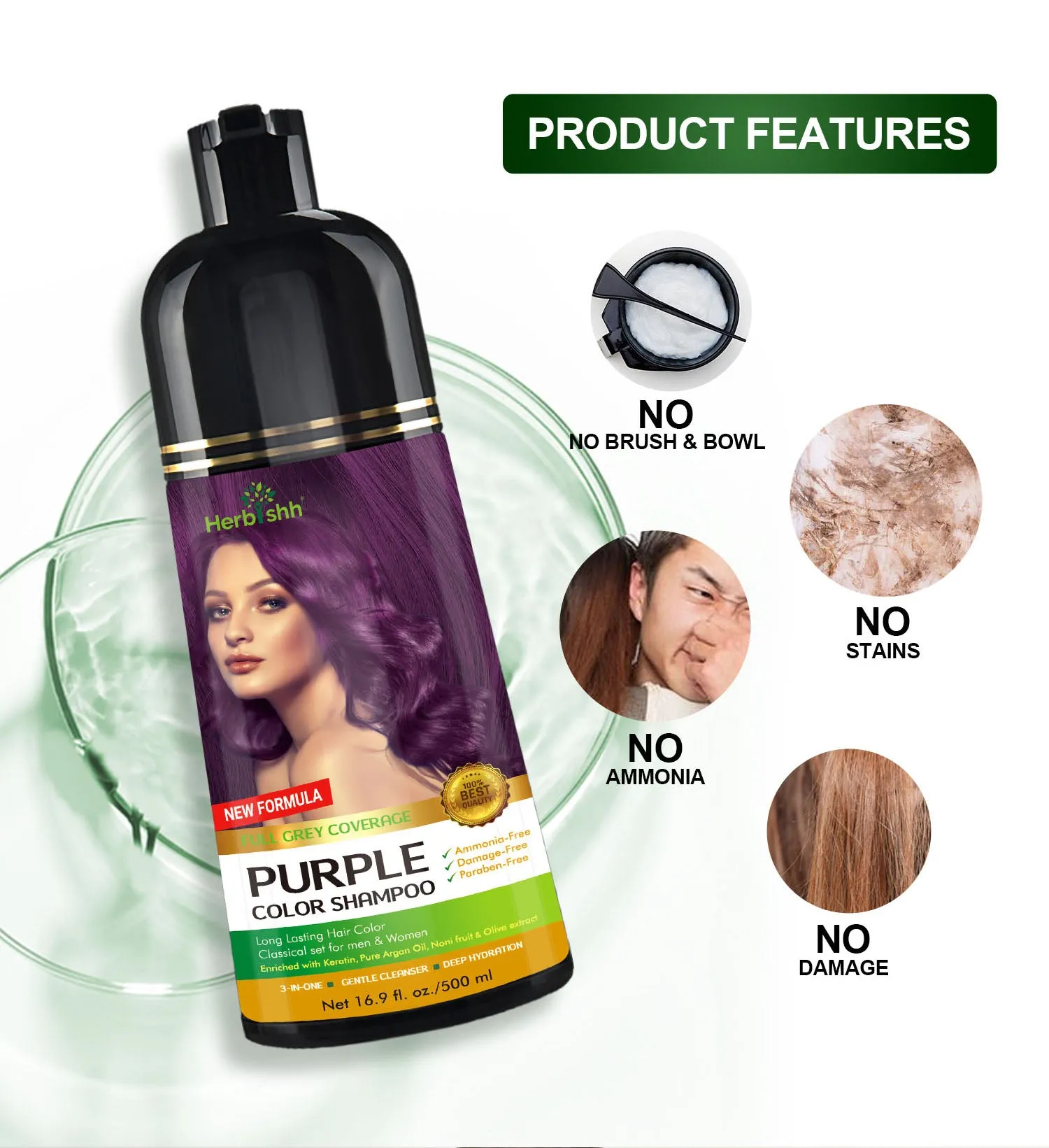 Purple Herbishh Color Shampoo