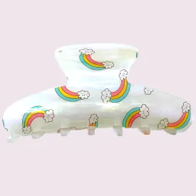 Rainbow Clouds Claw Clip