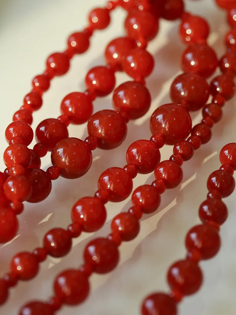 Red Onyx Crystal Long Necklaces