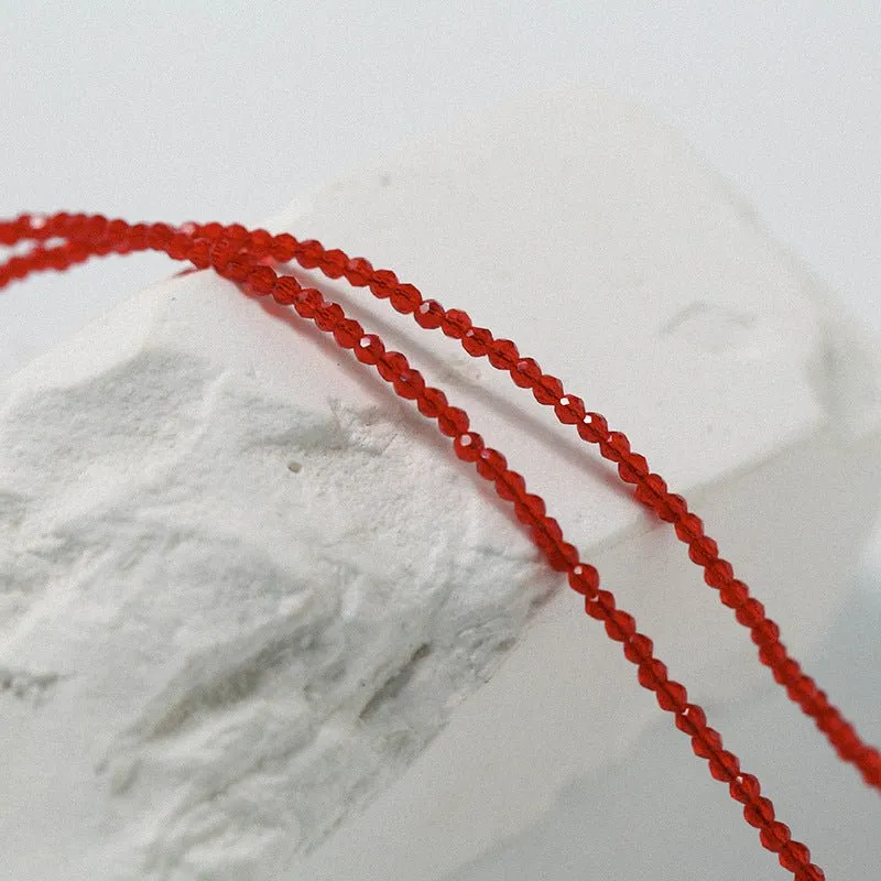 Red Spinels Small Gold Bean Necklaces