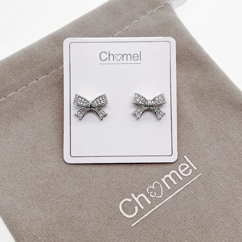 Ribbon Cubic Zirconia Earrings