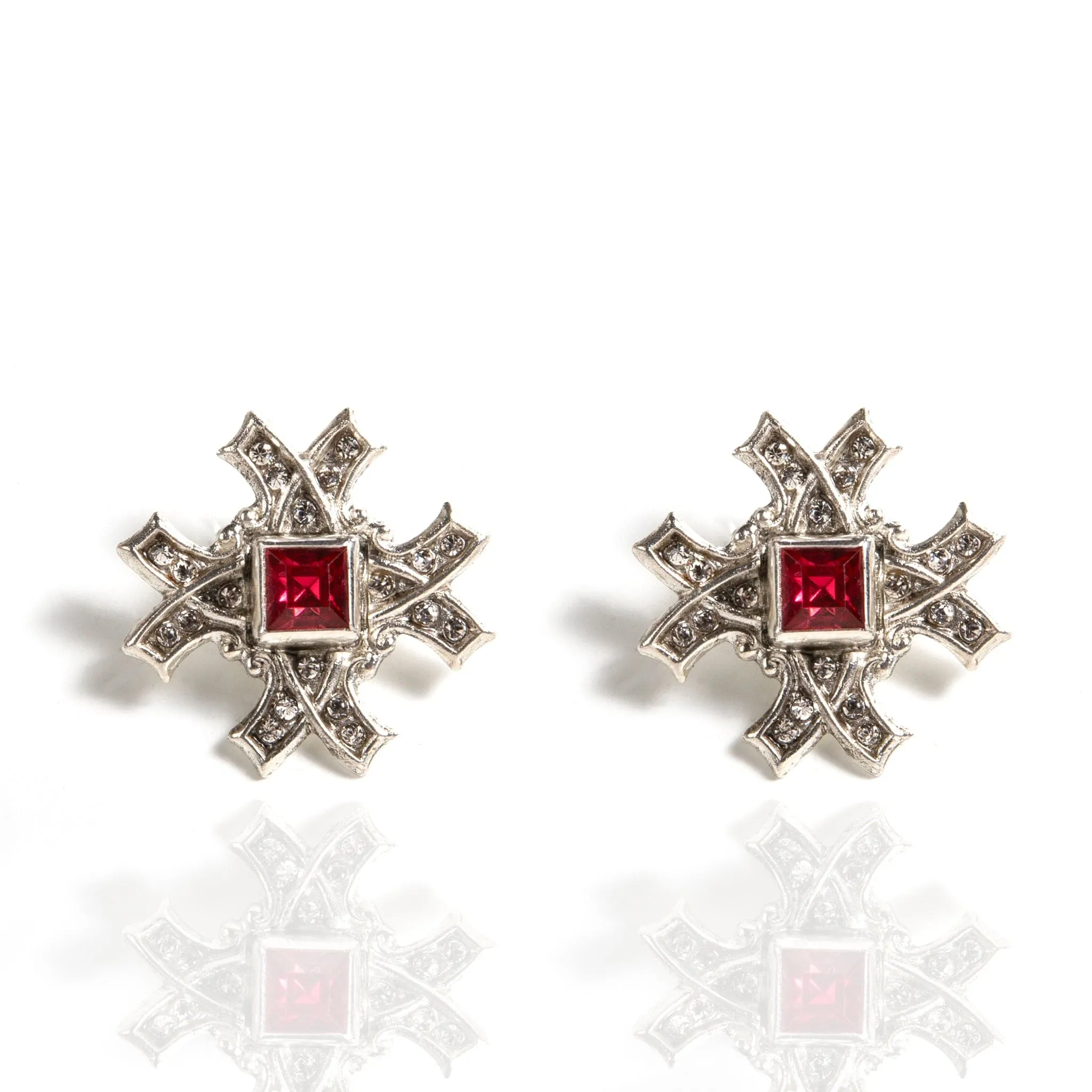 Saint Deco Cross Clip Earrings