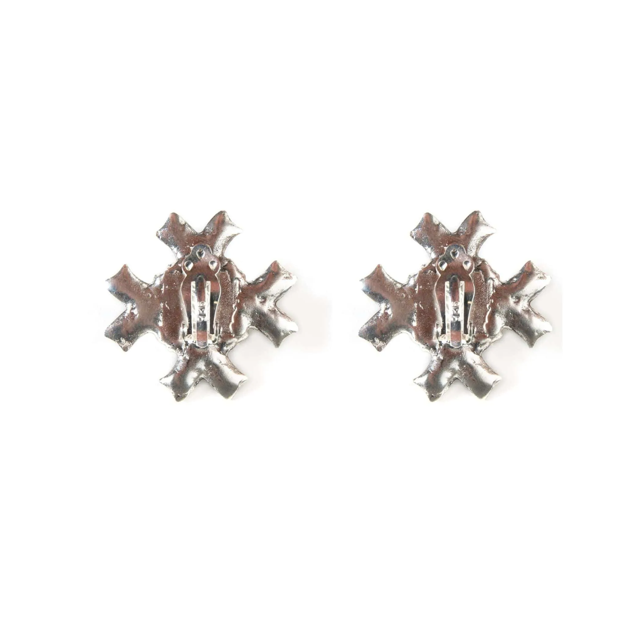 Saint Deco Cross Clip Earrings