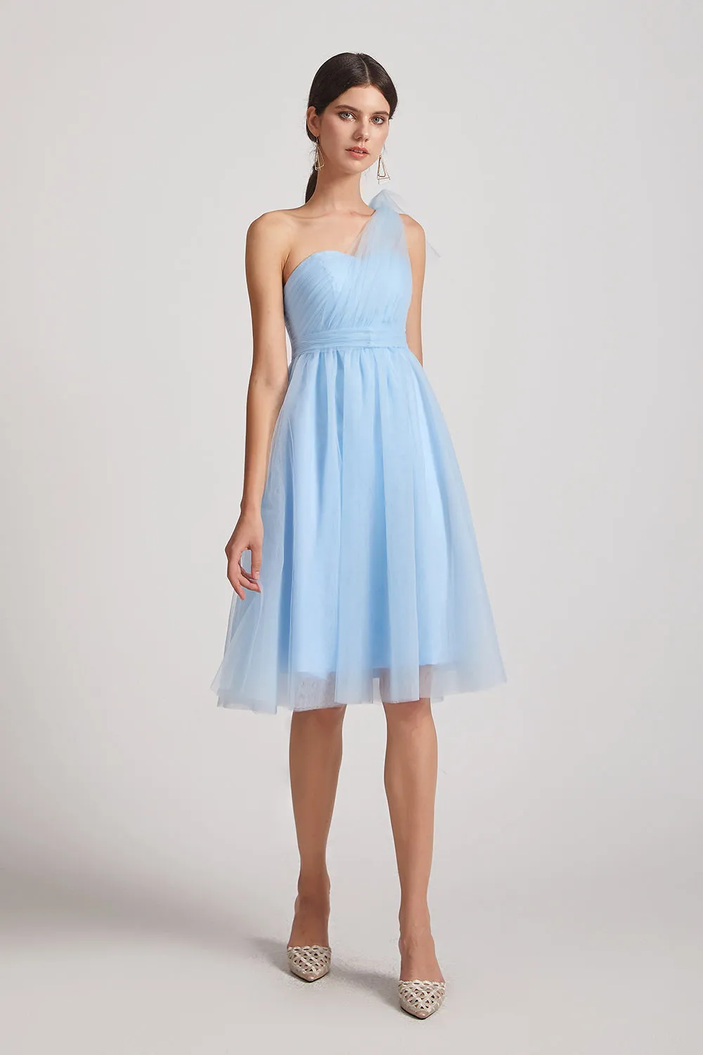 Short A-Line Tulle Convertible Sweetheart Bridesmaid Dresses (AF0184)