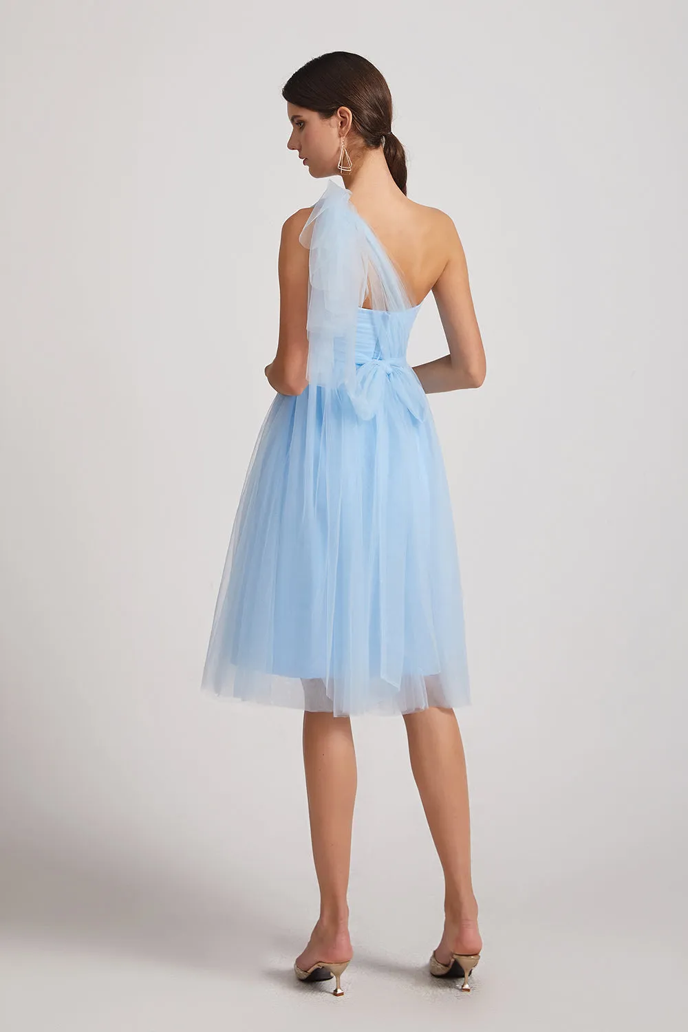 Short A-Line Tulle Convertible Sweetheart Bridesmaid Dresses (AF0184)