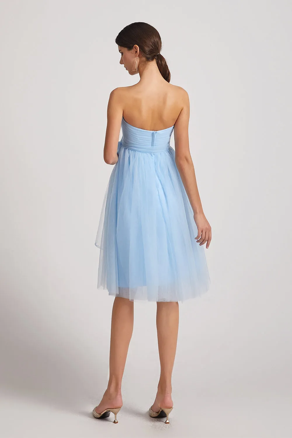 Short A-Line Tulle Convertible Sweetheart Bridesmaid Dresses (AF0184)