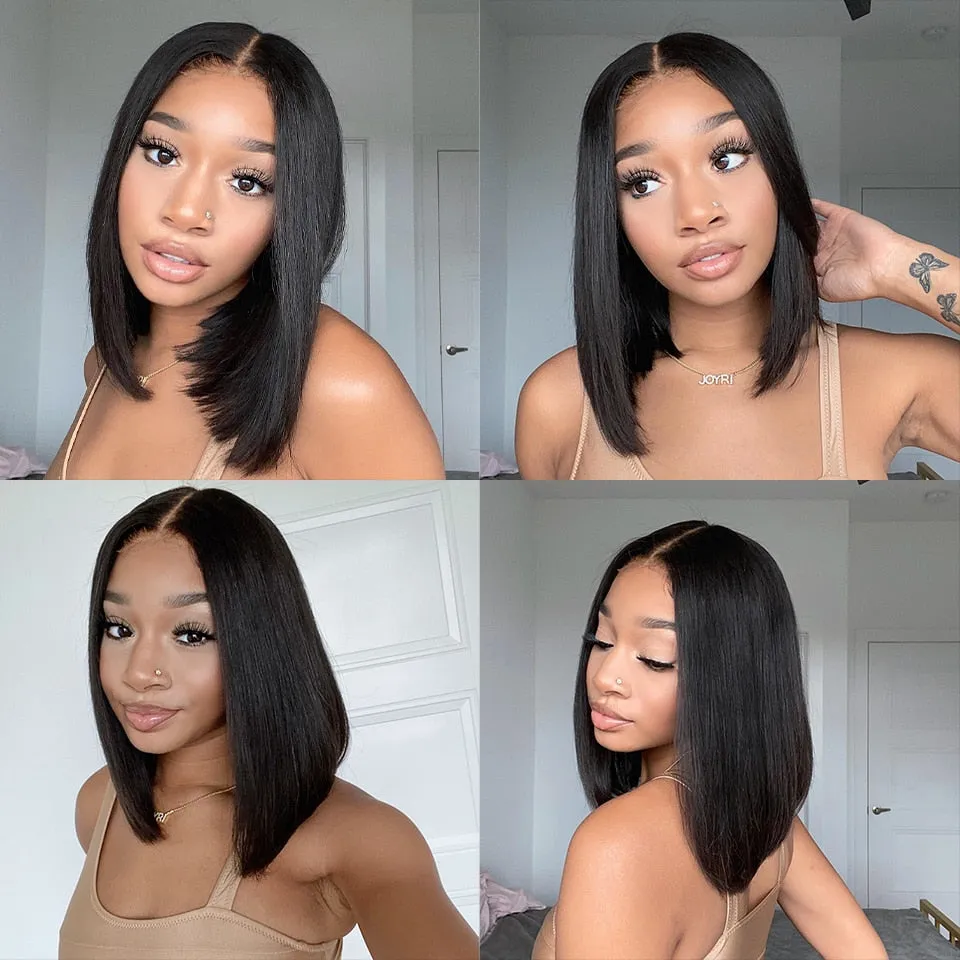 Short Bob Straight Lace Frontal Human Hair Wig