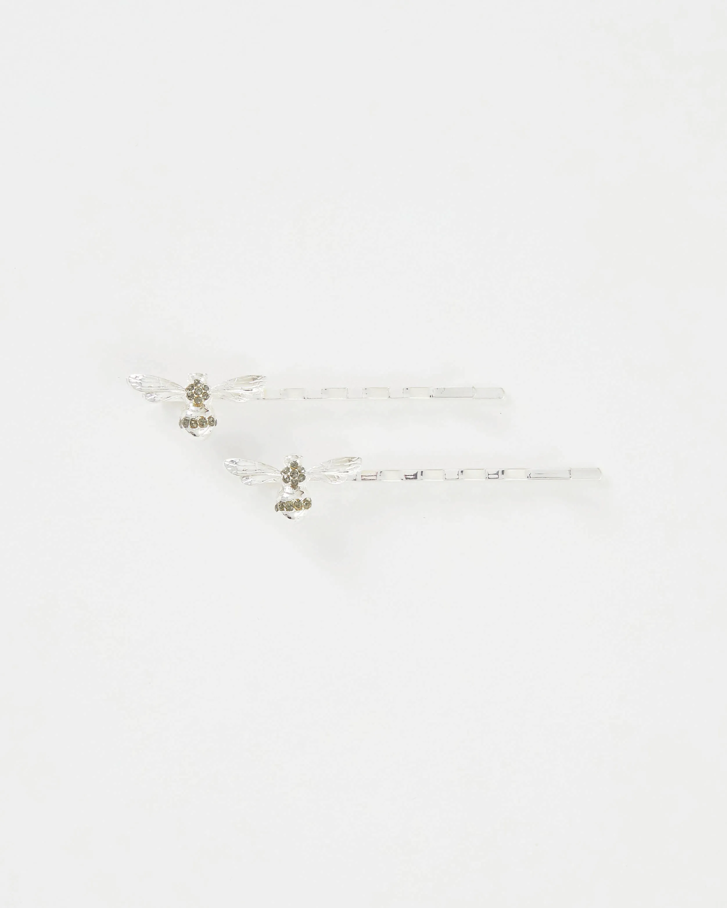 Silver Pave Bee Hair Slides