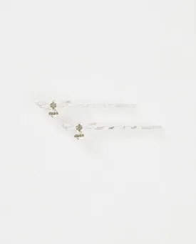 Silver Pave Bee Hair Slides