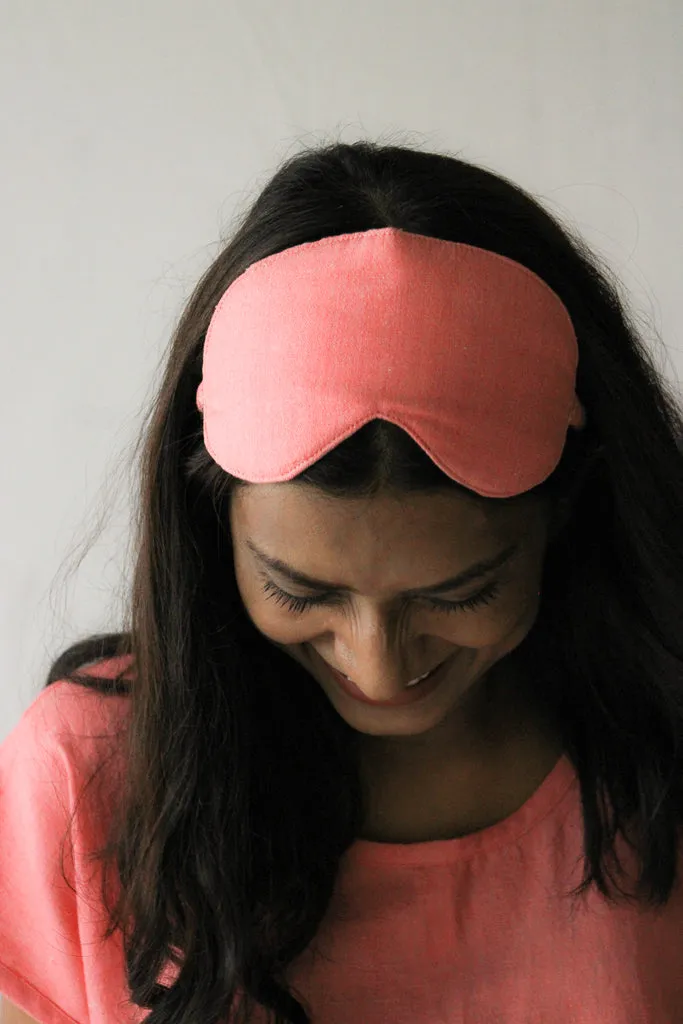 Sleep Mask in Coral Pink