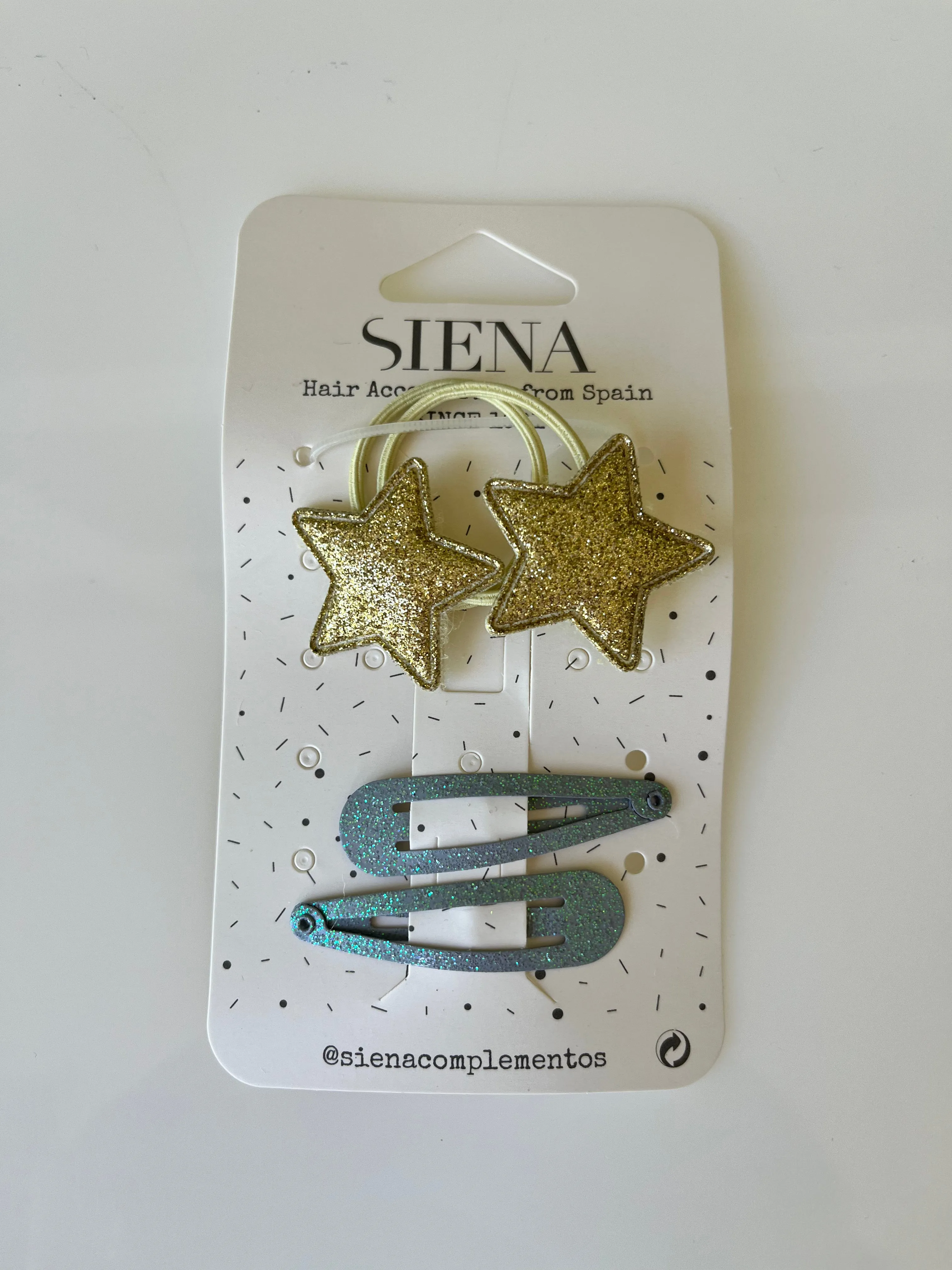 Small glitter stars ponytails with hair clip