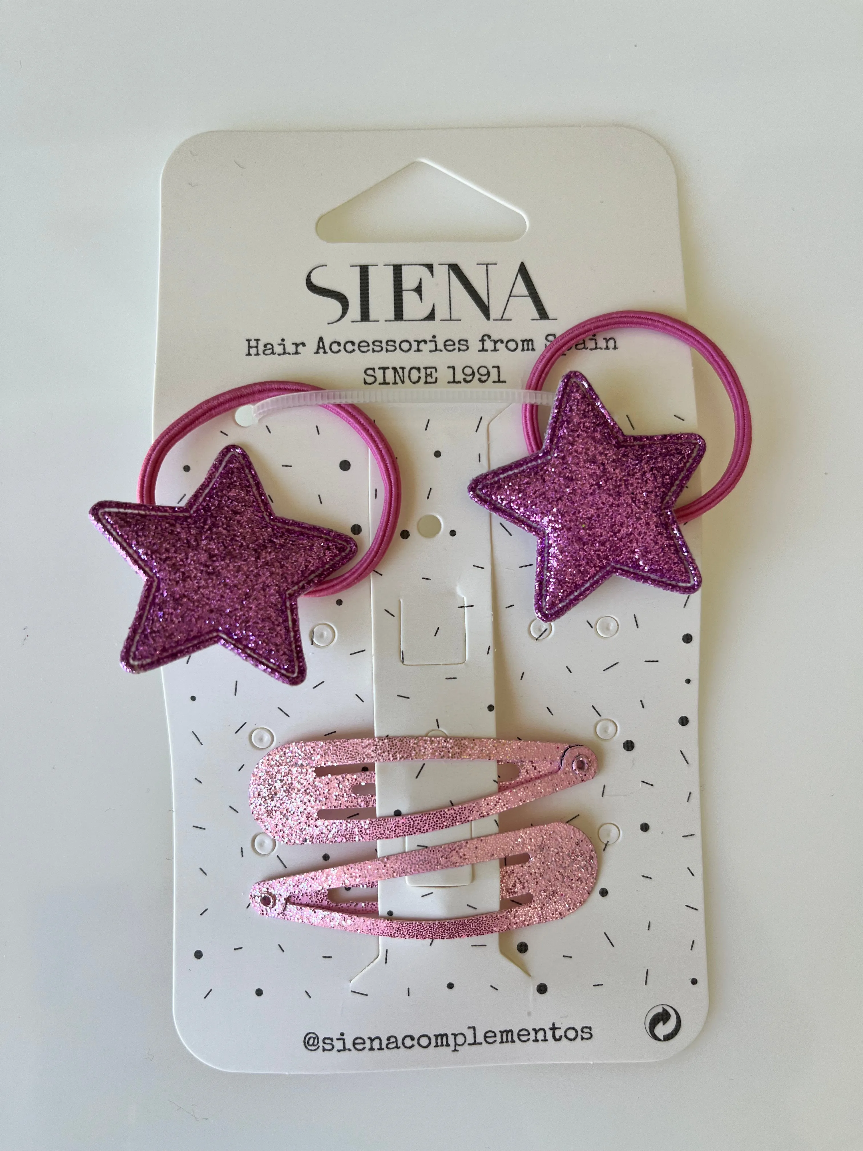 Small glitter stars ponytails with hair clip