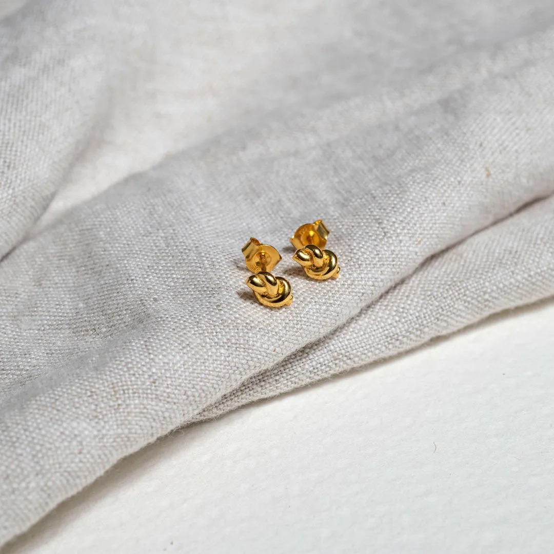 St Ives Gold Vermeil Knot Stud Earrings