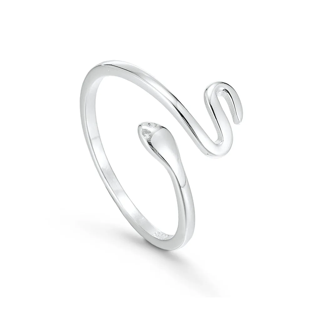 Sterling Silver Long Snake Ring