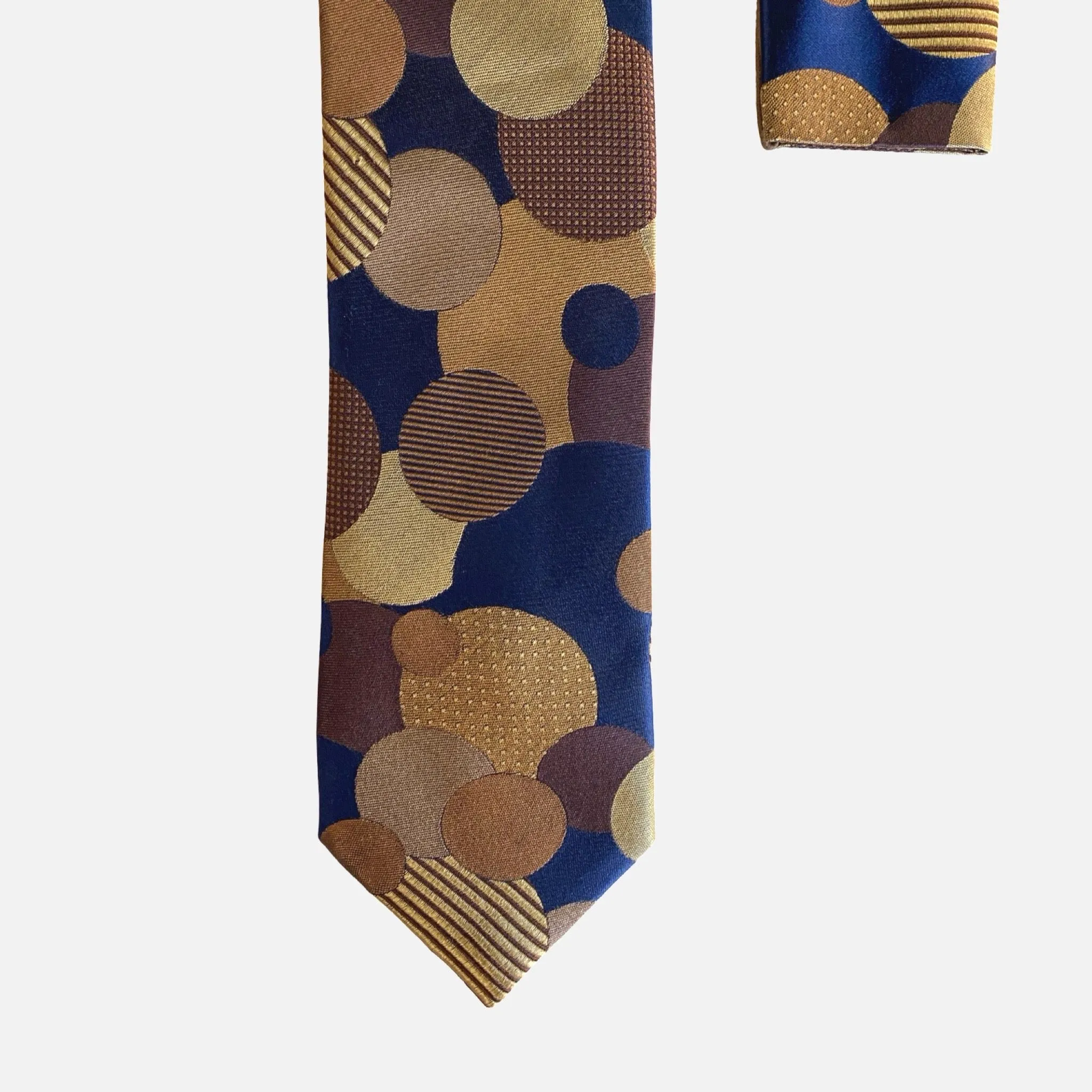 Steven Land “BW2429” Brown Silk Tie and Hanky