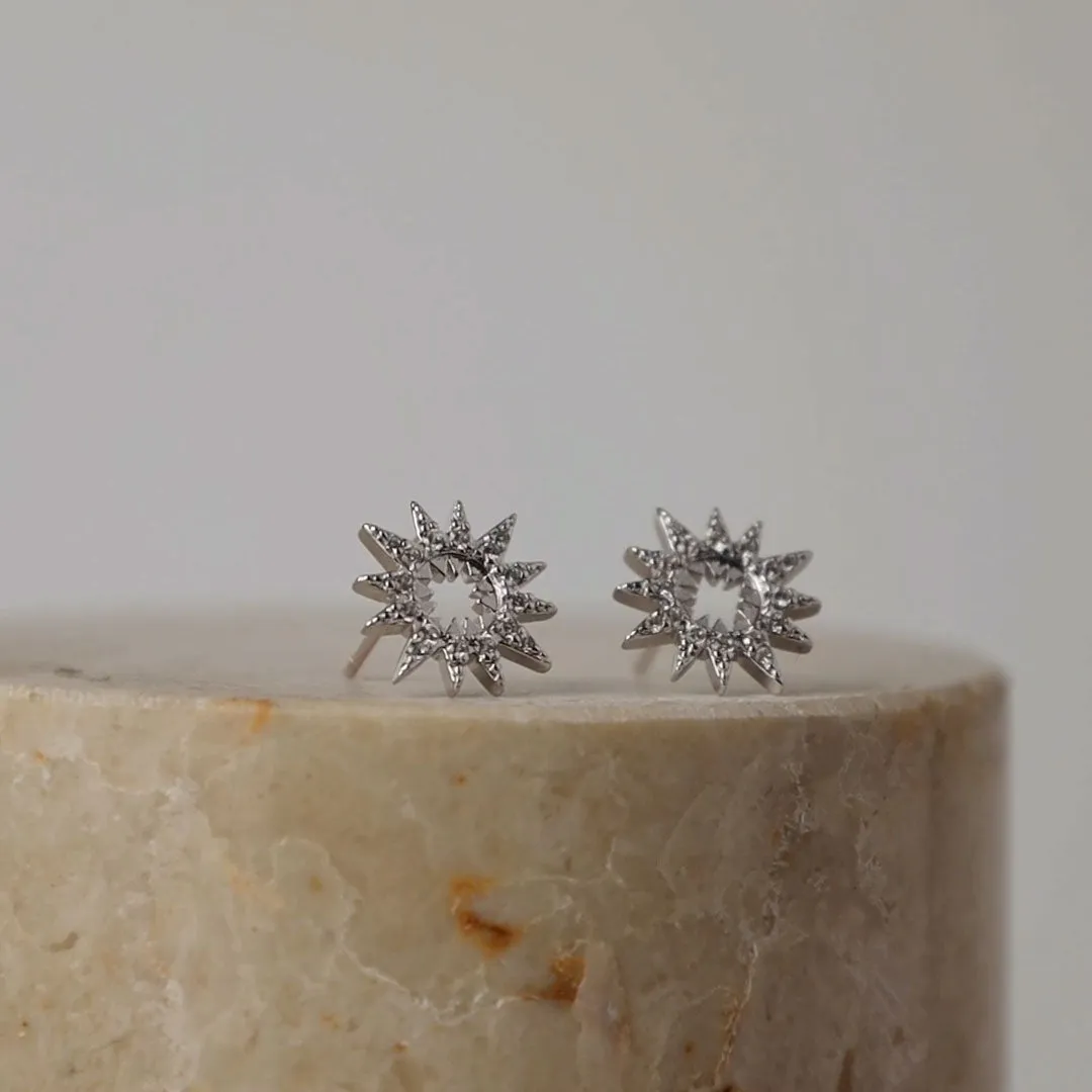 Sunlit Silver Stud Earrings