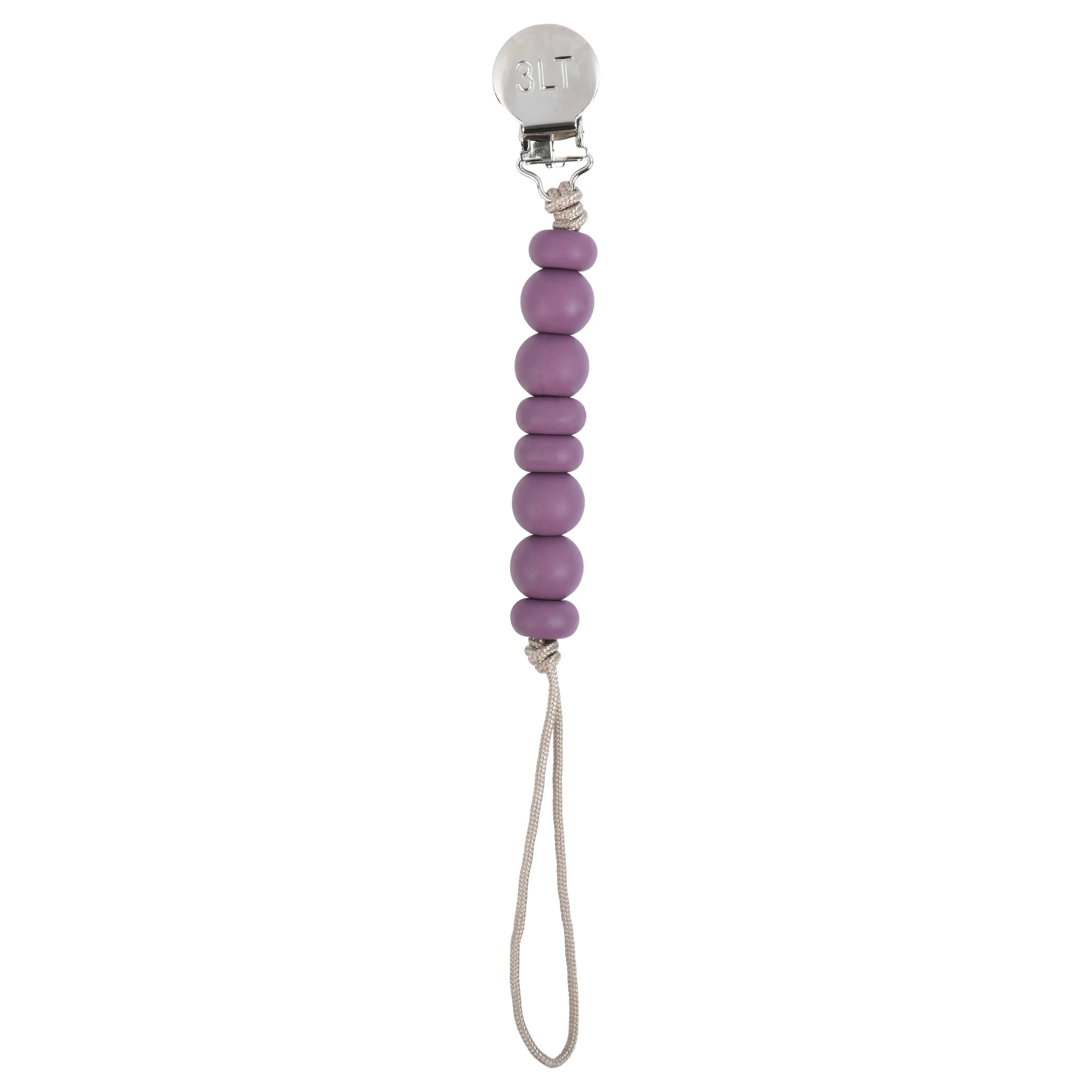 Three Little Tots - Purple Moon Pacifier Clip