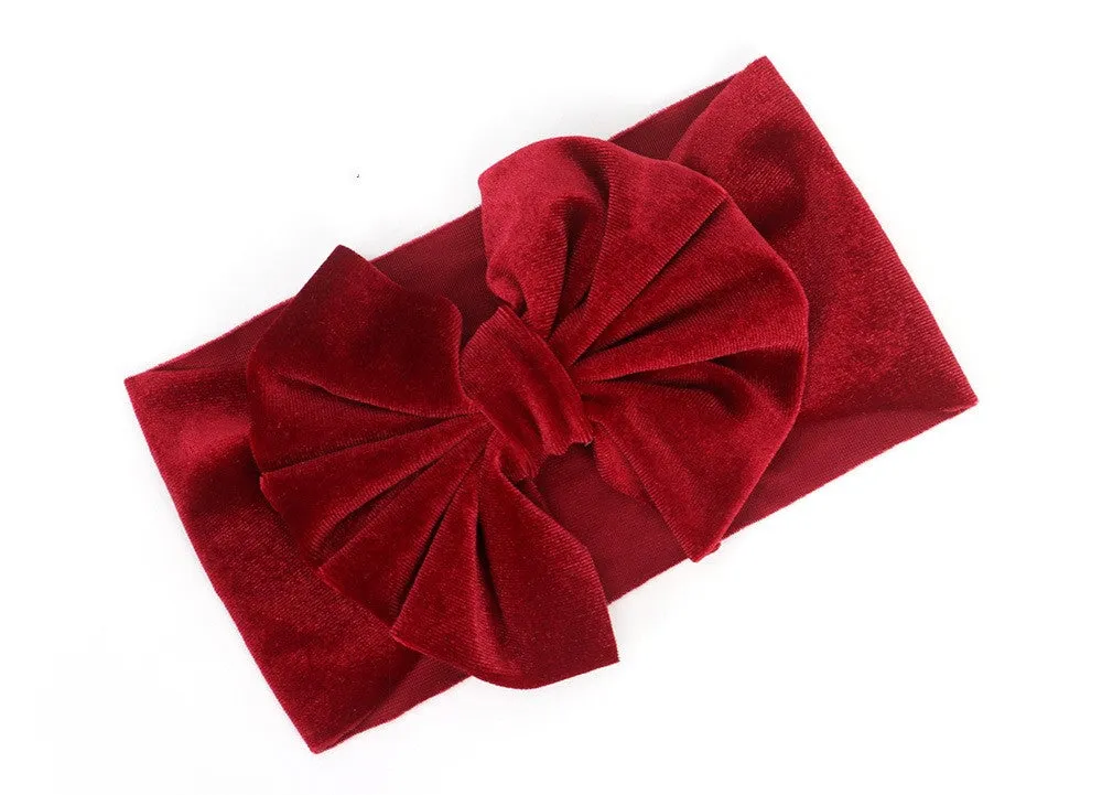 Velvet bow headband