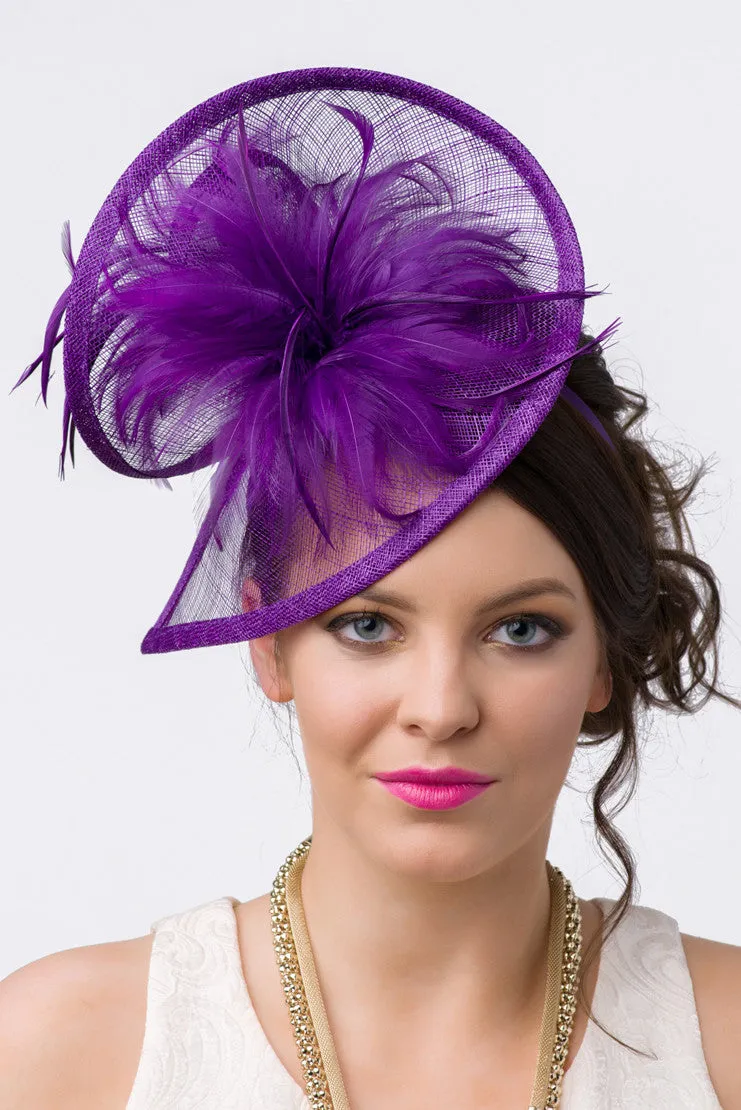 Victoria Fascinator - Royal Purple