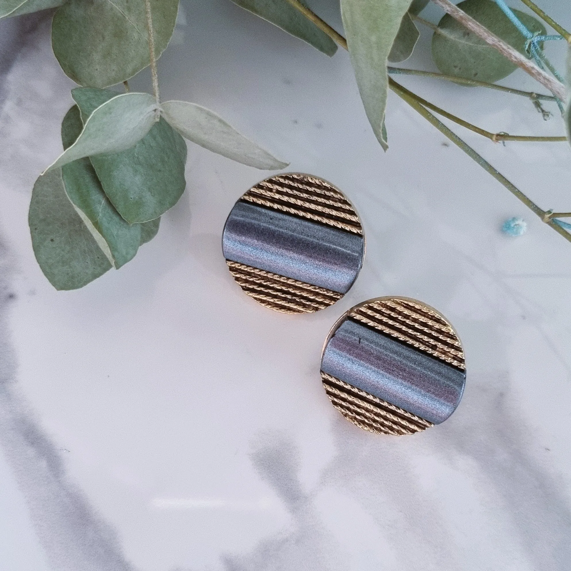 Vintage earrings - Grey/gold