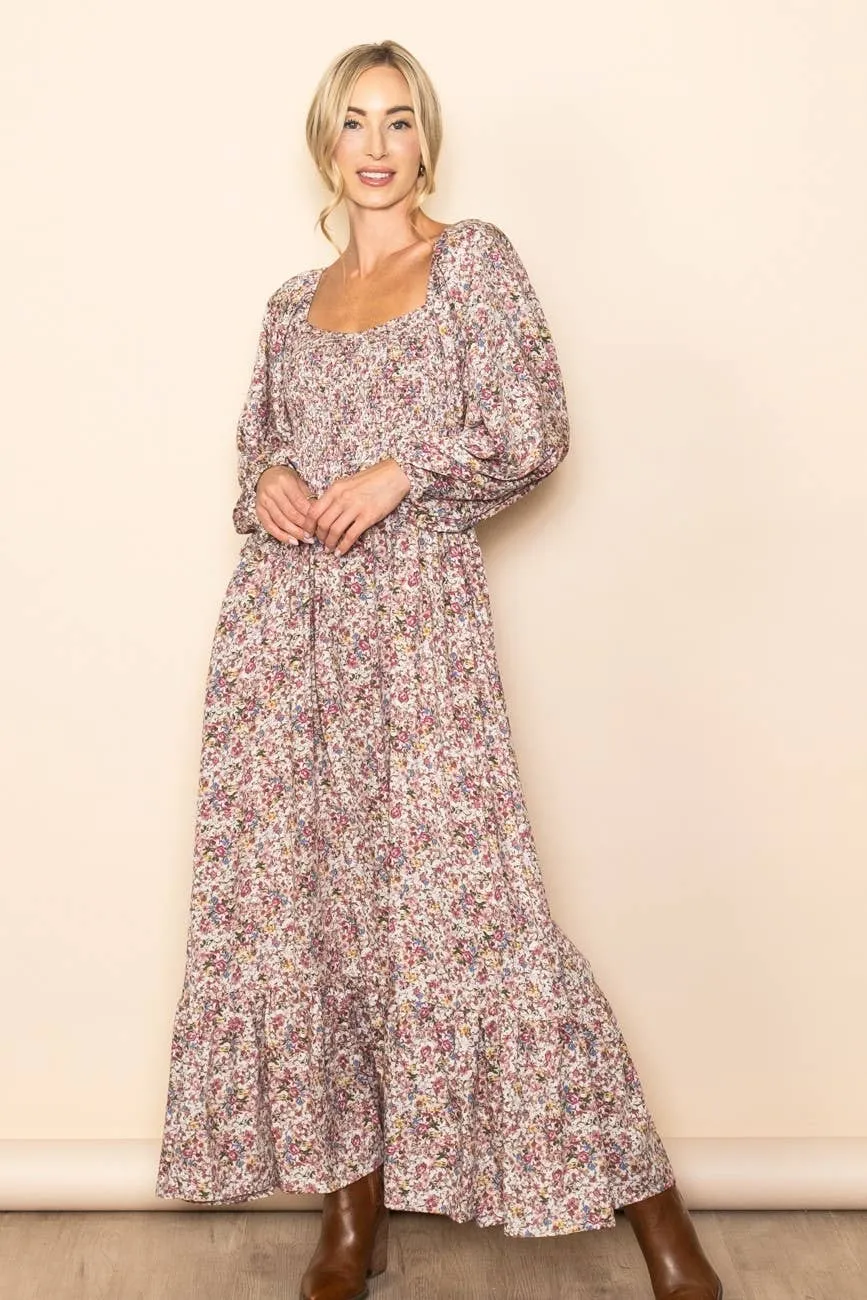 Wendy Smocked Sweatheart Maxi Dress