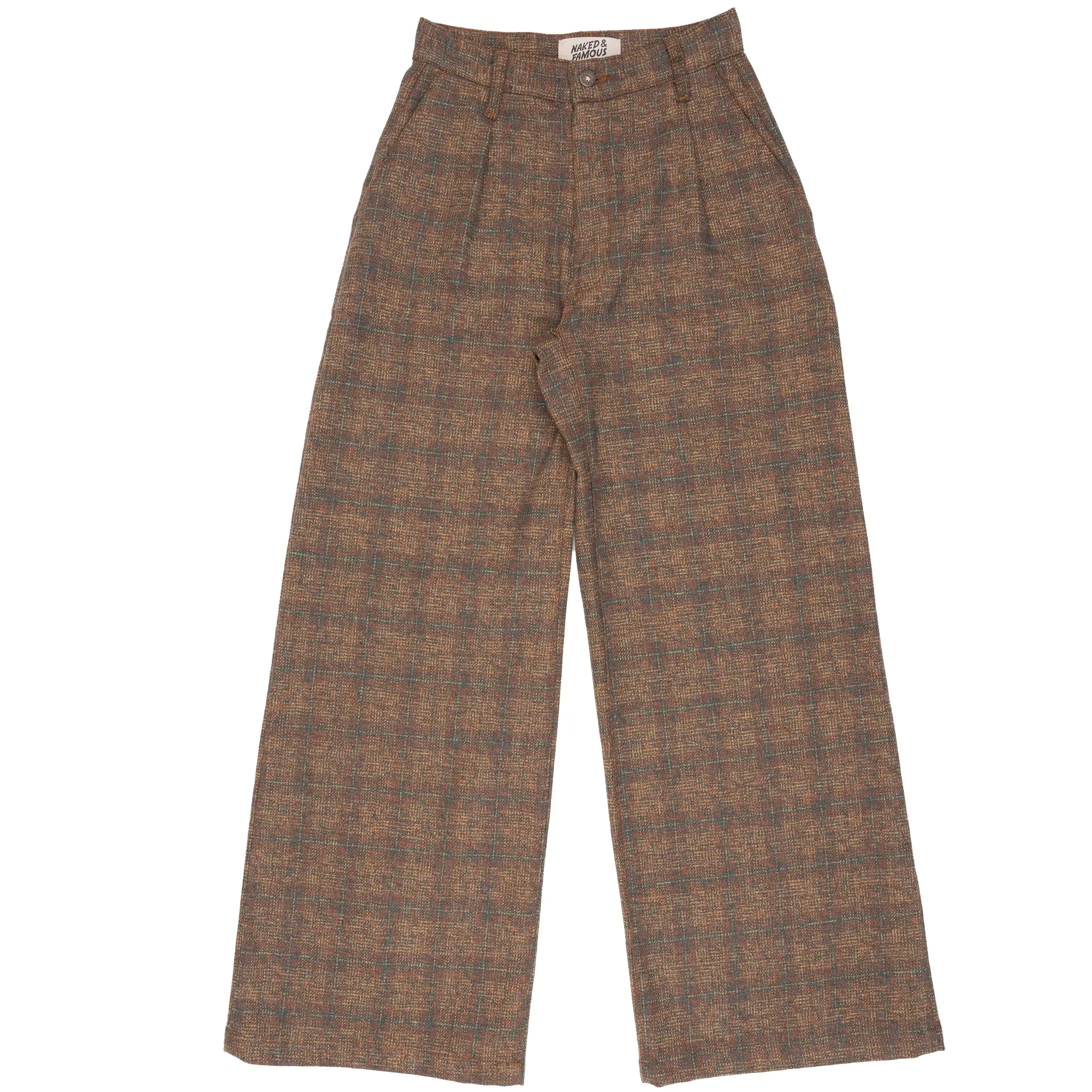 Wide Leg Trouser - Triple Yarn Twist Brushed Tweed - Desert Sunset