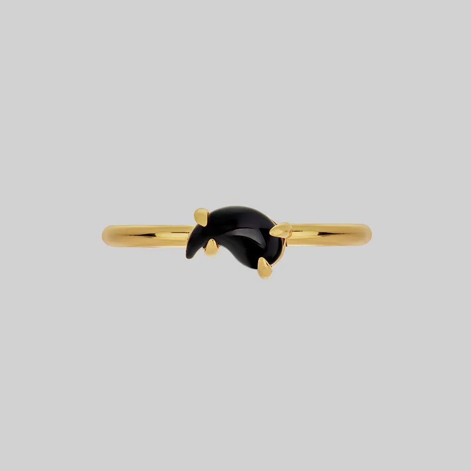 Yin & Yang Gemstone Rings - Gold